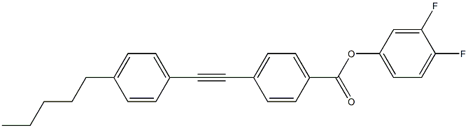 3,4-二氟苯基 4-((4-戊基苯基)乙炔基)苯甲酸酯结构式