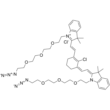 N,N'-bis-(azide-PEG3)-chlorocyclohexenyl Cy7结构式