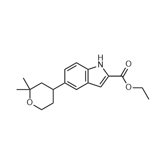 Ethyl 5-(2, 2-dimethyltetrahydro-2H-pyran-4-yl)-1H-indole-2-carboxylate Structure