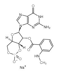 2'-(N-甲基蒽基)鸟苷3',5'-环一磷酸钠结构式