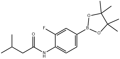 4-((3-甲基丁基甲酰基)氨基)-3-氟苯基硼酸频哪醇酯结构式