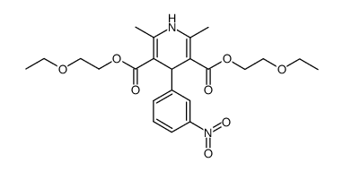 bis(2-ethoxyethyl) 2,6-dimethyl-4-(3-nitrophenyl)-1,4 -dihydropyridine-3,5-dicarboxylate结构式