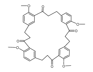 16,54,94,134-tetramethoxy-1,5,9,13(1,3)-tetrabenzenacyclohexadecaphane-2,6,10,14-tetraone结构式