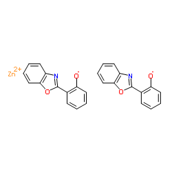 双[2-(2-苯并恶唑基)苯酚]锌(II)结构式