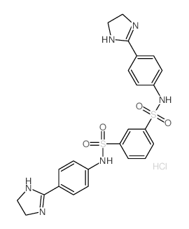 1,3-Benzenedisulfonamide,N1,N3-bis[4-(4,5-dihydro-1H-imidazol-2-yl)phenyl]-, hydrochloride (1:2)结构式
