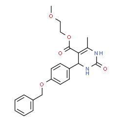 2-methoxyethyl 4-(4-(benzyloxy)phenyl)-6-methyl-2-oxo-1,2,3,4-tetrahydropyrimidine-5-carboxylate Structure