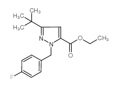 3-(叔丁基)-1-(4-氟苄基)-1H-吡唑-5-羧酸乙酯结构式