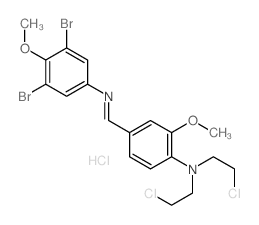 Benzenamine,N,N-bis(2-chloroethyl)-4-[[(3,5-dibromo-4-methoxyphenyl)imino]methyl]-2-methoxy-,hydrochloride (1:1) Structure