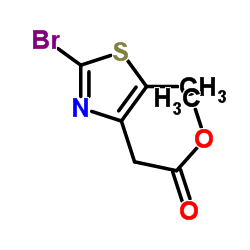 4-Thiazoleacetic acid,2-bromo-5-methyl-,methylester Structure