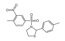 (9CI)-3-[(4-甲基-3-硝基苯基)磺酰基]-2-(4-甲基苯基)-噻唑烷结构式
