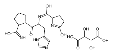 N-[1-(2-carbamoylpyrrolidin-1-yl)-3-(1H-imidazol-5-yl)-1-oxopropan-2-yl]-5-oxopyrrolidine-2-carboxamide,2,3-dihydroxybutanedioic acid Structure