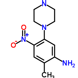 2-METHYL-4-NITRO-5-PIPERAZIN-1-YL-PHENYLAMINE structure