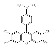3H-Xanthen-3-one,9-[4-(dimethylamino)phenyl]-2,6,7-trihydroxy- Structure