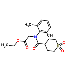 Ethyl N-(2,6-dimethylphenyl)-N-[(1,1-dioxidotetrahydro-2H-thiopyran-4-yl)carbonyl]glycinate结构式