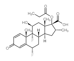 6Α,9Α-二氟-11Β-羟基-16Α-甲基-3-氧代-17Α-(丙酰氧基)雄甾-1,4-二烯-17 Β-羧酸结构式