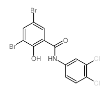 3,5-dibromo-N-(3,4-dichlorophenyl)-2-hydroxy-benzamide Structure