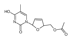 [(2S,5R)-5-(5-methyl-2,4-dioxopyrimidin-1-yl)-2,5-dihydrofuran-2-yl]methyl acetate结构式