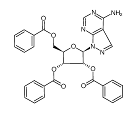 4-amino-1-(2,3,5-tri-O-benzoyl-β-D-ribofuranosyl)-1H-pyrazolo[3,4-d]pyrimidine Structure