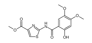 2-[(2-羟基-4,5-二甲氧基苯甲酰基)氨基]-4-噻唑羧酸甲酯结构式