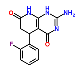 2-Amino-5-(2-fluorophenyl)-5,8-dihydropyrido[2,3-d]pyrimidine-4,7(1H,6H)-dione结构式