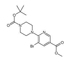 tert-butyl 4-(3-bromo-5-methoxycarbonylpyridin-2-yl)piperazine-1-carboxylate structure