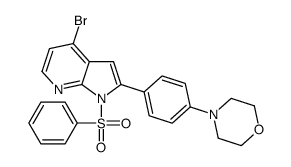 4-Bromo-2-[4-(4-morpholinyl)phenyl]-1-(phenylsulfonyl)-1H-pyrrolo [2,3-b]pyridine结构式