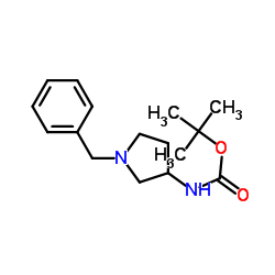 1-苄基-3-(Boc-氨基)吡咯烷结构式