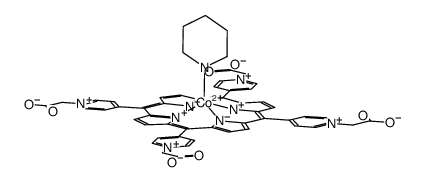 Co(5,10,15,20-tetra(4-N-carboxymethylenepyridyl)porphyrin)(piperidine) Structure