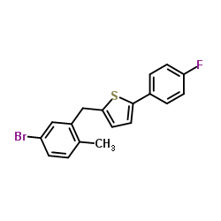 2-(5-bromo-2-methylbenzyl)-5-(4-fluorophenyl)thiophene structure