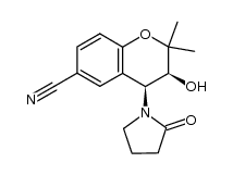 cis-6-cyano-3,4-dihydro-2,2-dimethyl-4-(2-oxopyrrolidin-1-yl)-2H-1-benzopyran-3-ol Structure
