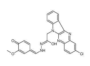 2-(2-chloroindolo[2,3-b]quinoxalin-6-yl)-N'-[(Z)-(3-methoxy-4-oxocyclohexa-2,5-dien-1-ylidene)methyl]acetohydrazide结构式