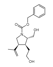 (2S,3S,4S)-1-(benzyloxycarbonyl)-3-(2-hydroxyethyl)-2-(hydroxymethyl)-4-isopropenylpyrrolidine结构式
