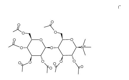 trimethyl-[O2,O3,O6-triacetyl-O4-(tetra-O-acetyl-β-D-glucopyranosyl)-β-D-glucopyranosyl]-ammonium, iodide结构式