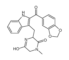 (3R)-3-[[2-(1,3-Benzodioxol-5-ylcarbonyl)-1H-indol-3-yl]Methyl]-1-Methyl-2,5-piperazinedione结构式