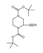 (S)-2-氰基哌嗪-1,4-二羧酸二叔丁酯结构式