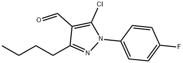 3-丁基-5-氯-1-(4-氟苯基)-1H-吡唑-4-甲醛结构式