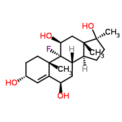 9α-Fluoro-17α-methyl-4-androsten-3α, 6β,11β,17β-tetra-ol结构式