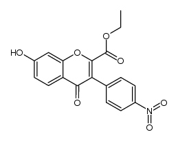 7-hydroxy-3-(4-nitro-phenyl)-4-oxo-4H-chromene-2-carboxylic acid ethyl ester结构式