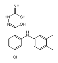 Benzoic acid, 4-chloro-2-((3,4-dimethylphenyl)amino)-, 2-(aminothioxom ethyl)hydrazide Structure
