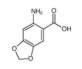 6-氨基苯并[d][1,3]二氧杂环戊烯-5-羧酸结构式
