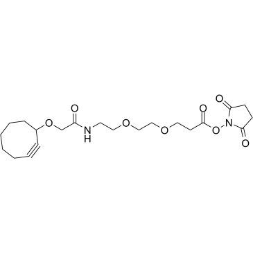 Cyclooctyne-O-amido-PEG2-NHS ester结构式