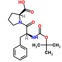 N-[(1,1-二甲基乙氧基)羰基]-L-苯丙氨酰-L-脯氨酸结构式