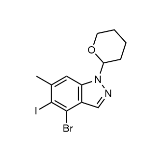 4-溴-5-碘-6-甲基-1-(四氢-2H-吡喃-2-基)-1H吲唑结构式