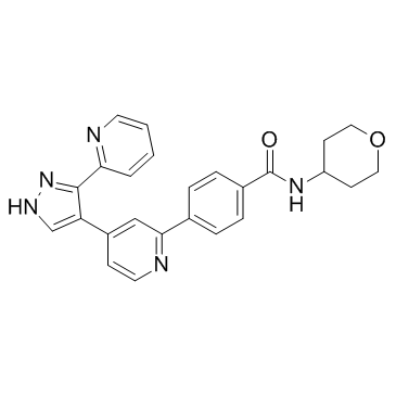 4-[4-[3-(吡啶-2-基)-1H-吡唑-4-基]吡啶-2-基]-N-(四氢吡喃-4-基)苯甲酰胺图片