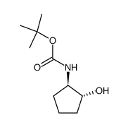 (1R,2R)-trans-2-(tertbutoxycarbonylamino)cyclopentanol结构式