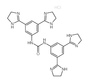 Urea,N,N'-bis[3,5-bis(4,5-dihydro-1Himidazol- 2-yl)phenyl]-,tetrahydrochloride Structure