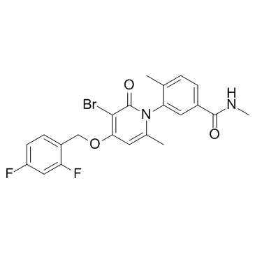 3-溴-4-(2,4-二氟苄氧基)-1-[5-[(甲基氨基)羰基]-2-甲基苯基]-6-甲基吡啶-2(1H)-酮图片