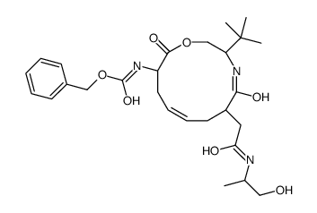 benzyl N-[3-tert-butyl-6-[2-(1-hydroxypropan-2-ylamino)-2-oxoethyl]-5,12-dioxo-1-oxa-4-azacyclododec-8-en-11-yl]carbamate结构式