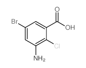 3-氨基-5-溴-2-氯苯甲酸结构式