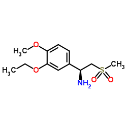 (1S)-1-(3-ethoxy-4-methoxyphenyl)-2-methylsulfonylethanamine structure